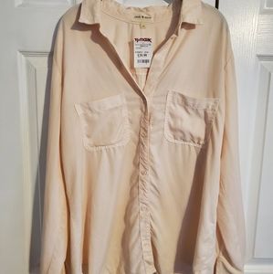 Long sleeve to 3/4 sleeve button up